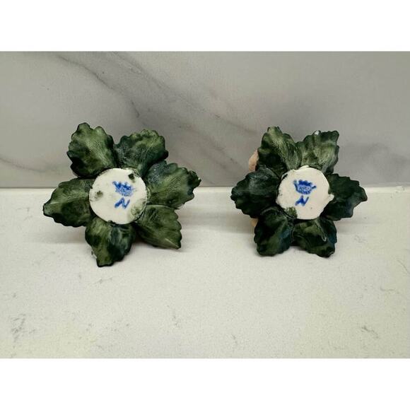 Vintage Capodimonte Porcelain Flower Candleholders - Picture 7 of 7